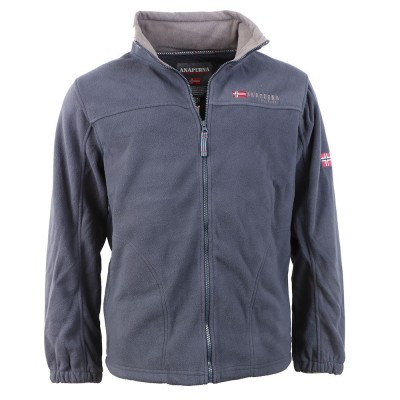 ANAPURNA fleecová mikina pánská URANIUM s kapucí v límci